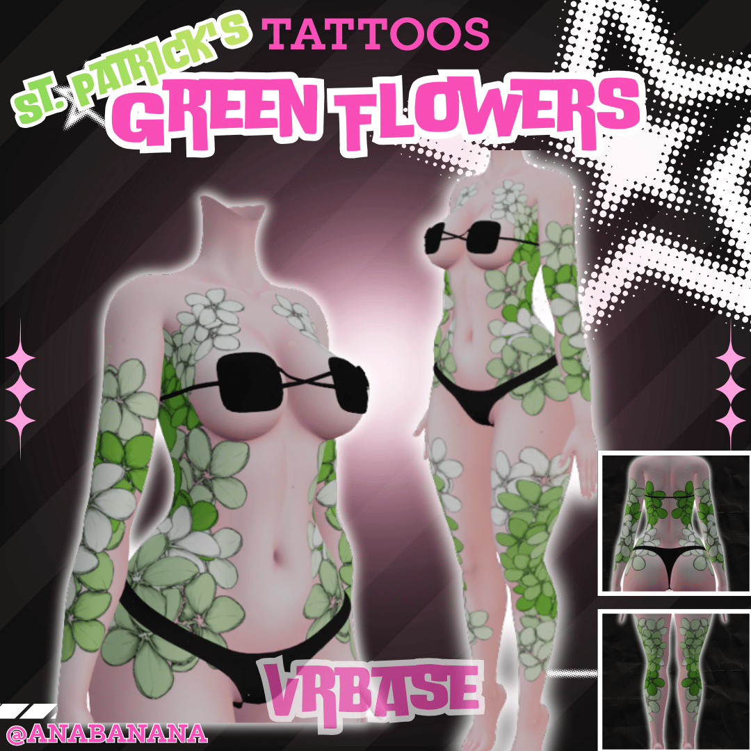(J) : 🍃 Green Flowers Tatts | Vrbase + Akii + Zinfit F/M