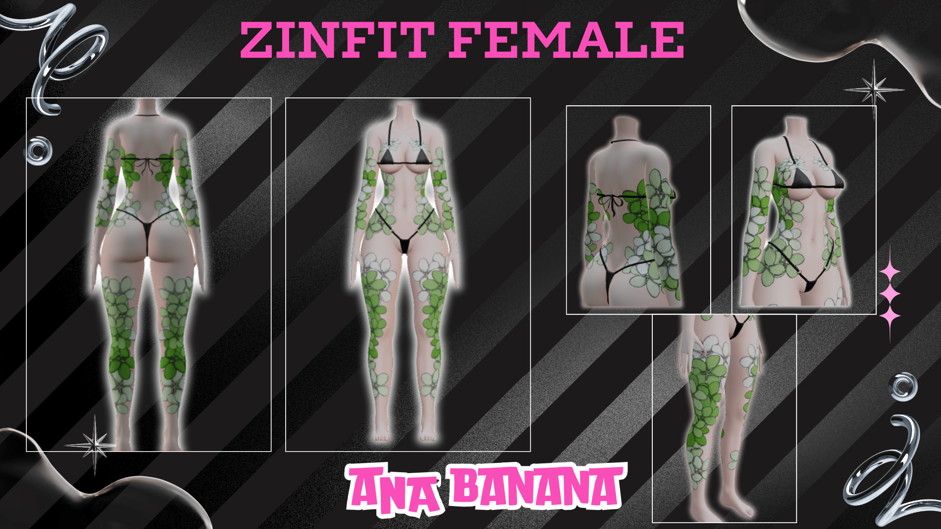 (J) : 🍃 Green Flowers Tatts | Vrbase + Akii + Zinfit F/M