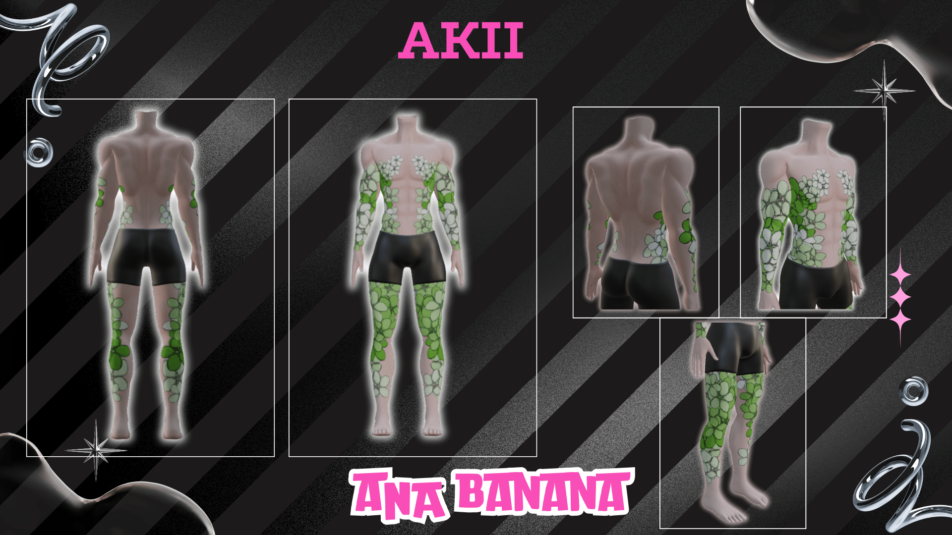 (J) : 🍃 Green Flowers Tatts | Vrbase + Akii + Zinfit F/M
