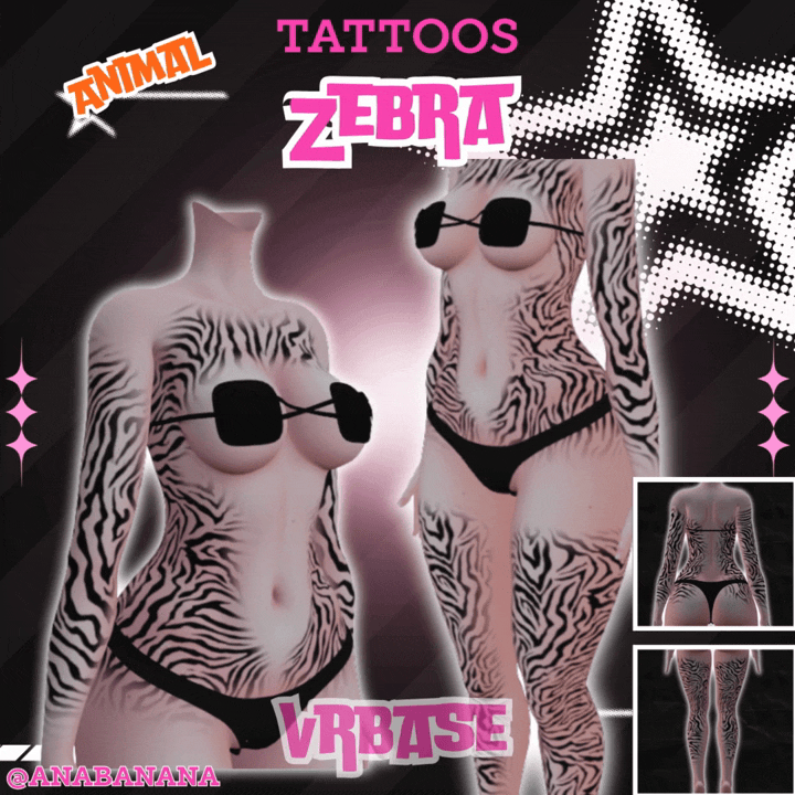 (All) : 🦓 Animal Zebra Tatts | Vrbase + Akii + Zinfit F/M
