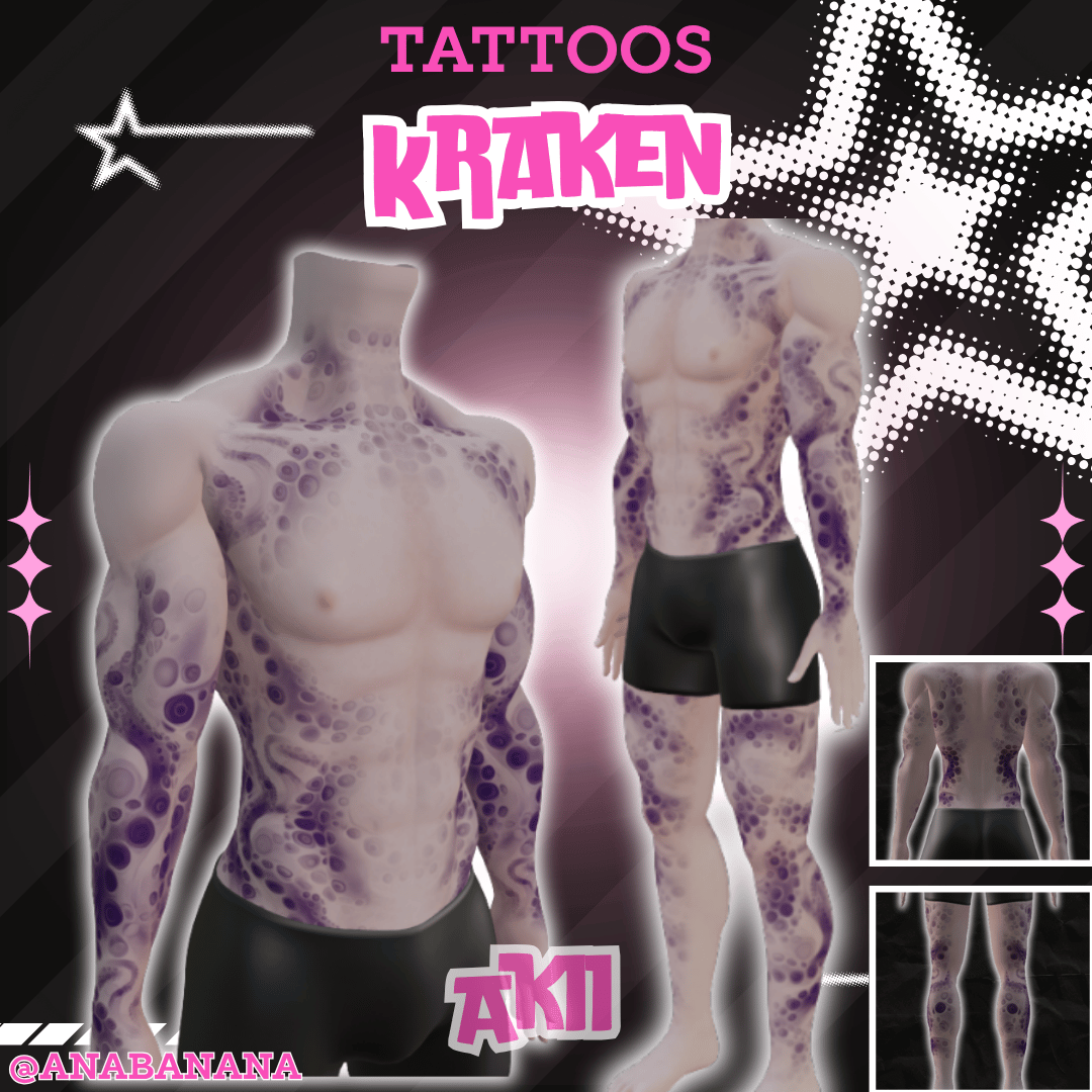 (J) : 🦑 Kraken Tatts | Multi-Base Compatible