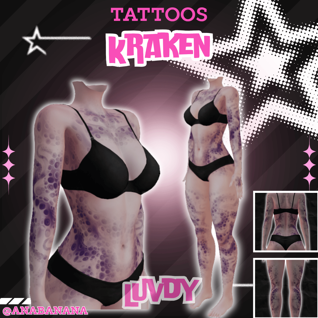 (J) : 🦑 Kraken Tatts | Multi-Base Compatible