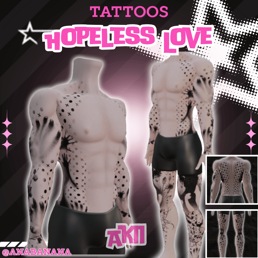 (J) : 💔 Hopeless Love Tatts | Multi-Base Compatible
