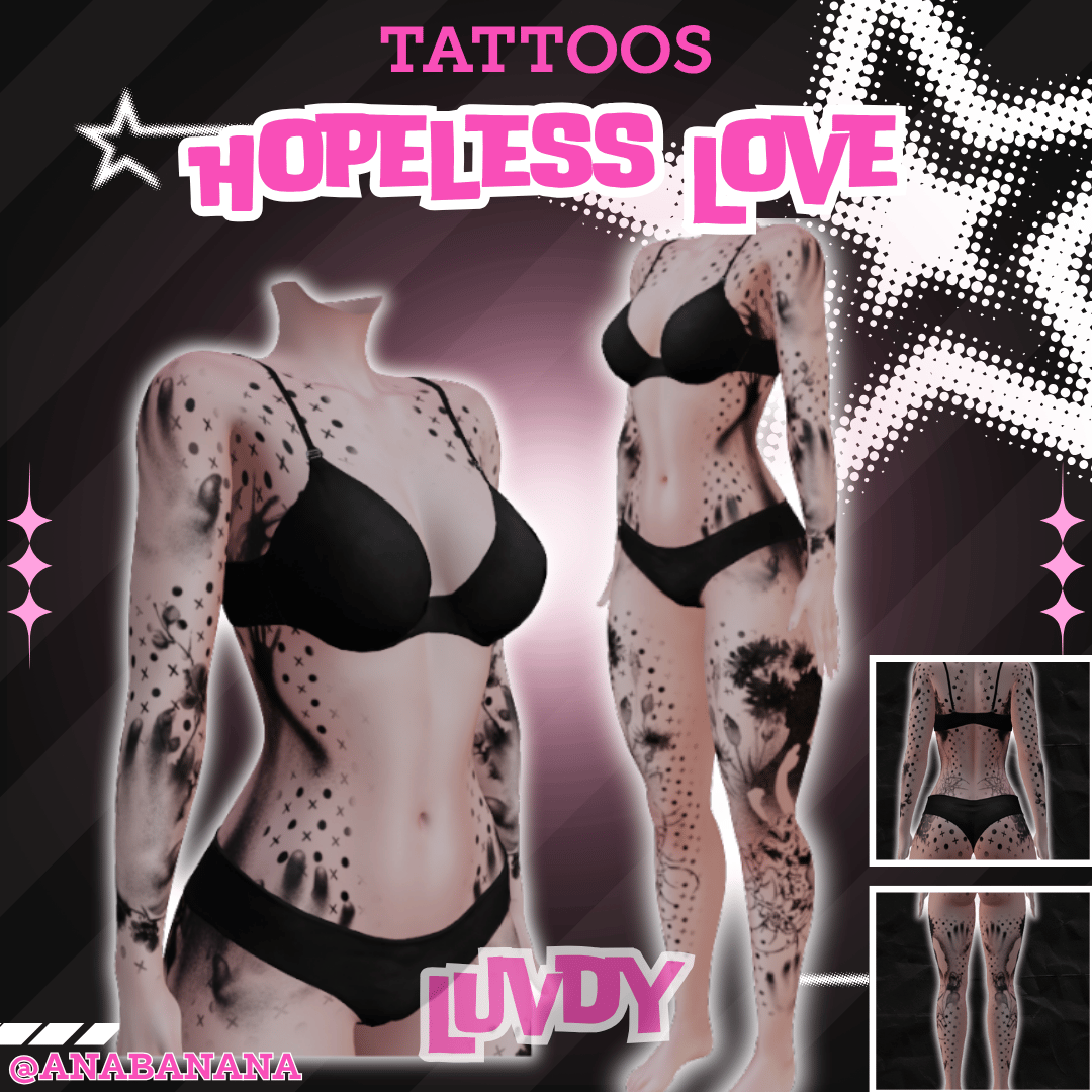 (J) : 💔 Hopeless Love Tatts | Multi-Base Compatible