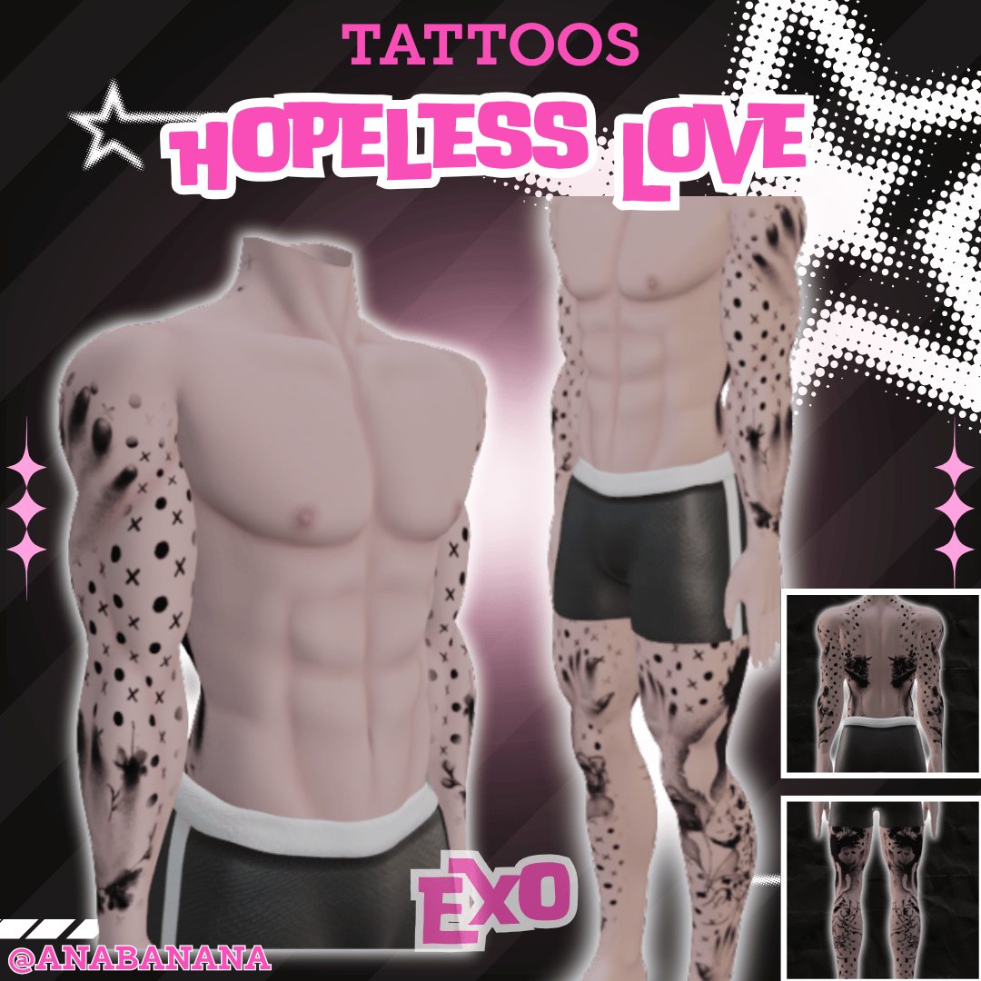 (J) : 💔 Hopeless Love Tatts | Multi-Base Compatible