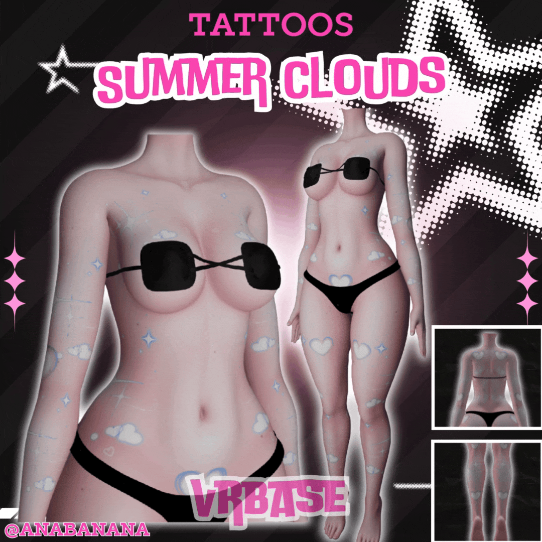 (J) : ☁️ Summer Clouds Tatts | Multi-Base Compatible