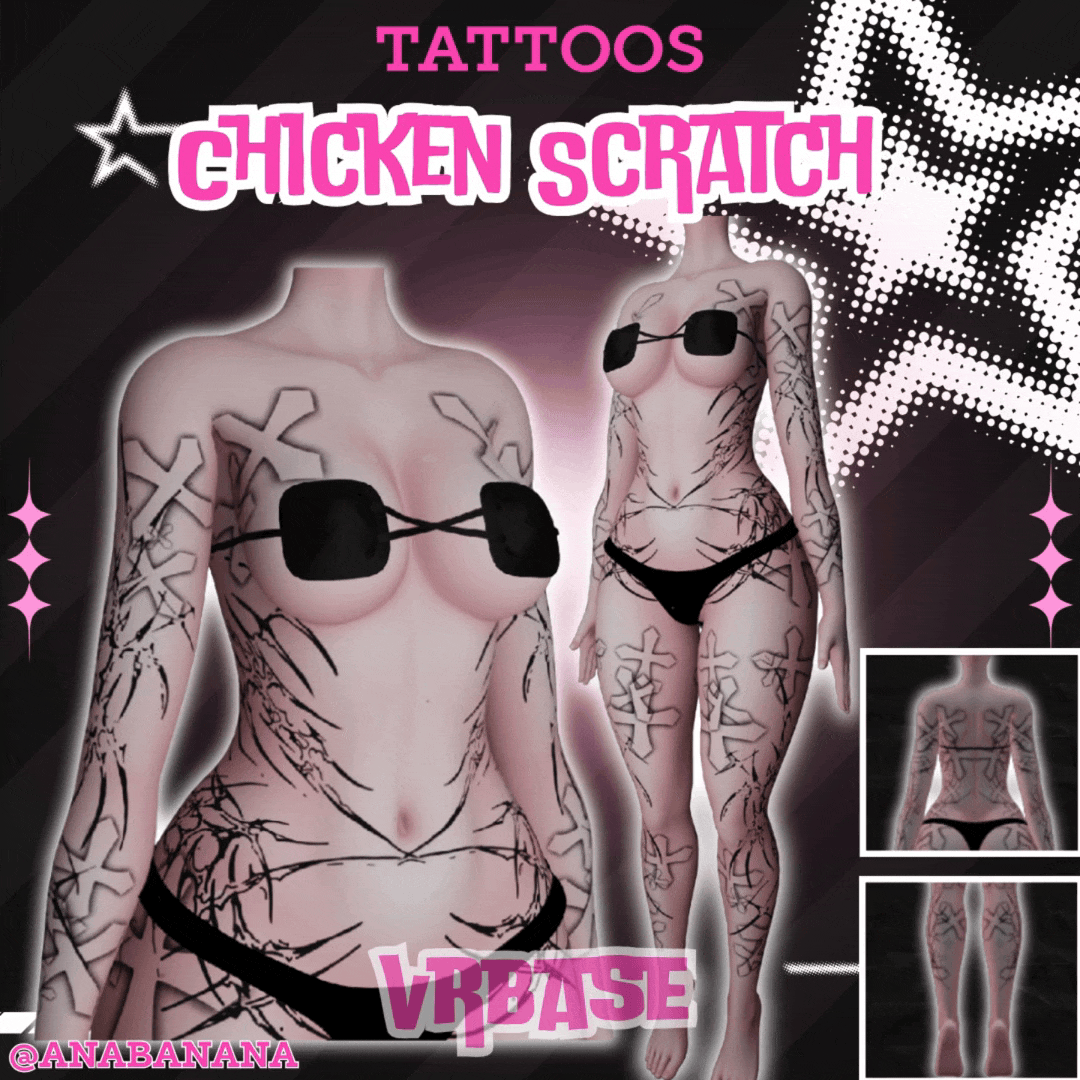(J) : 🐔 Chicken Scratch Tatts | Multi-Base Compatible