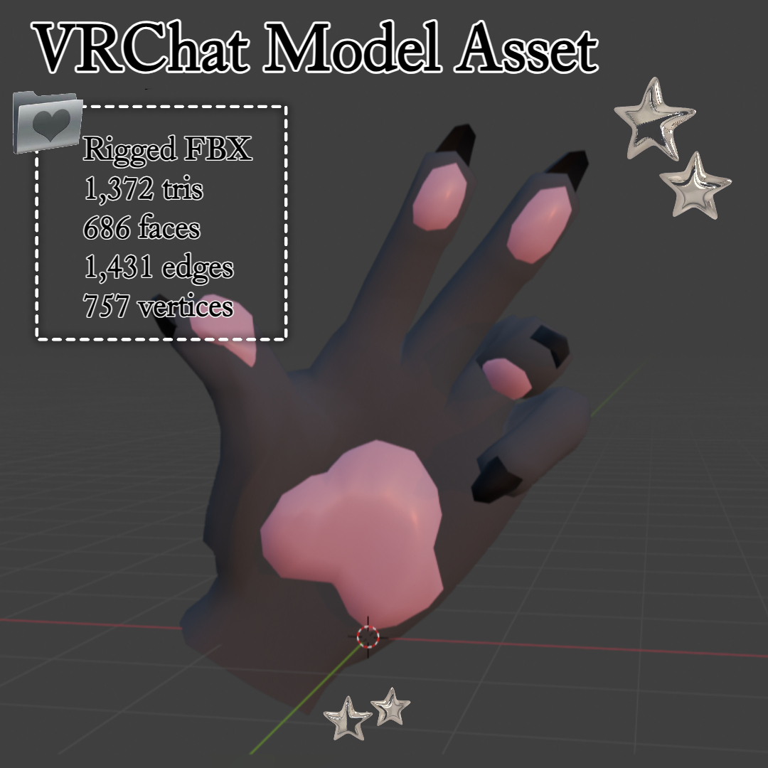 Furry Hand Asset || Rigged base for VRChat