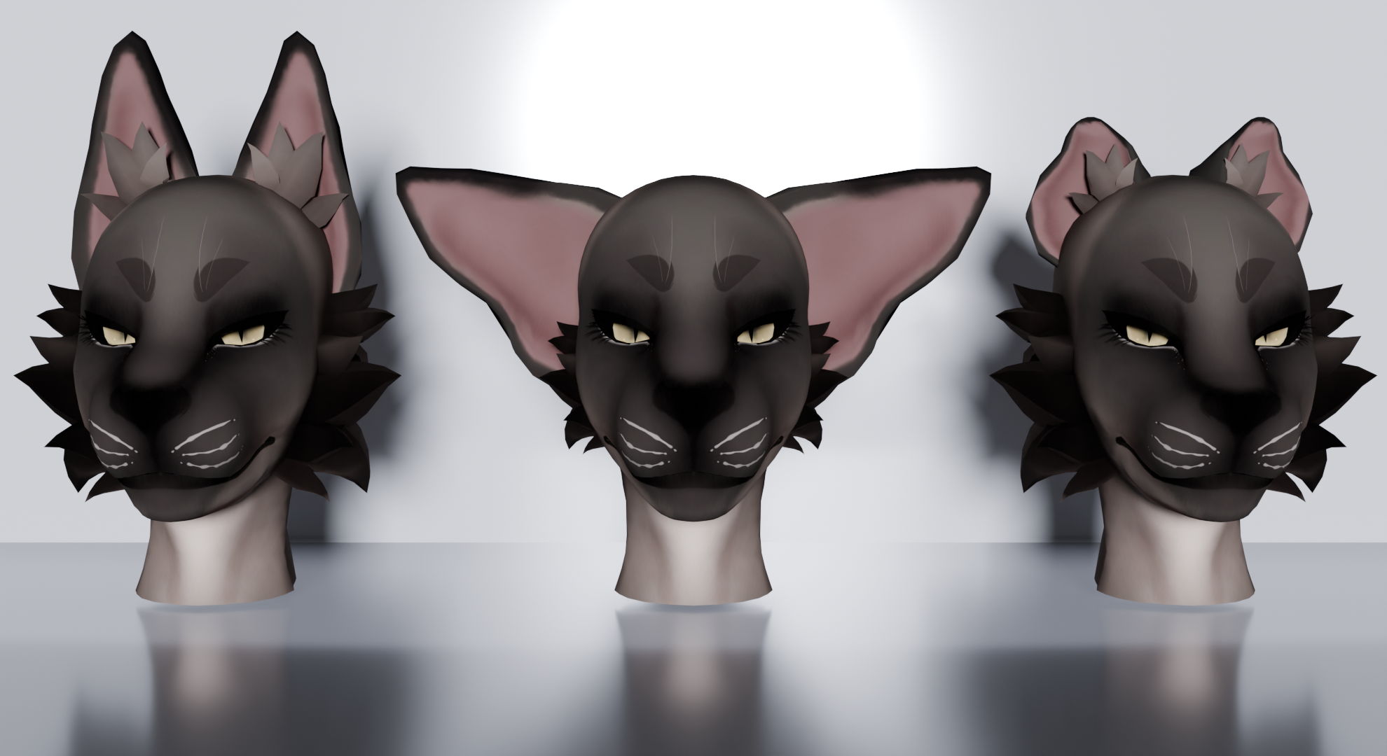 Riot's Feline Head base || Rigged Furry VRChat Asset