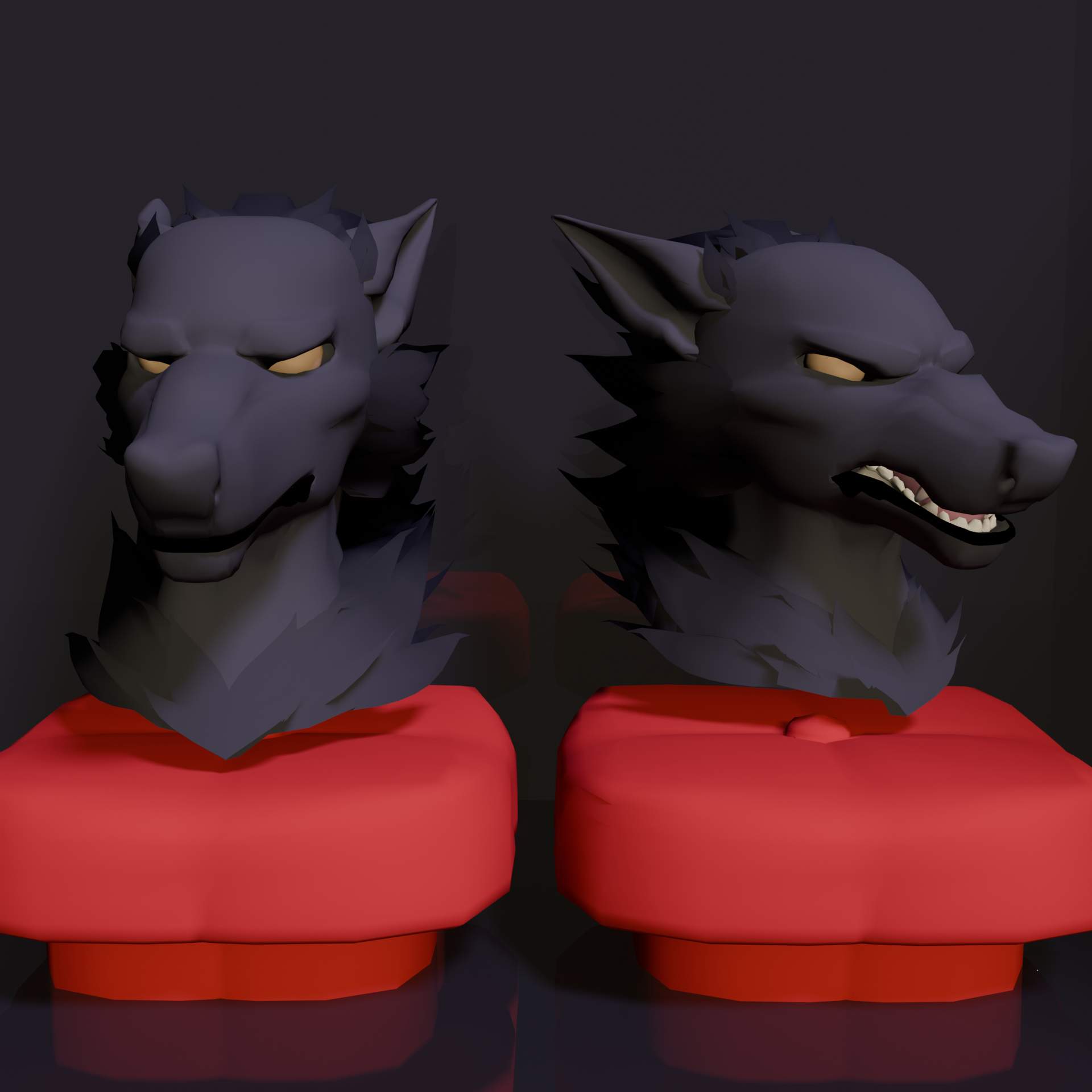Riot's Werewolf Head Base || VRChat Furry Asset