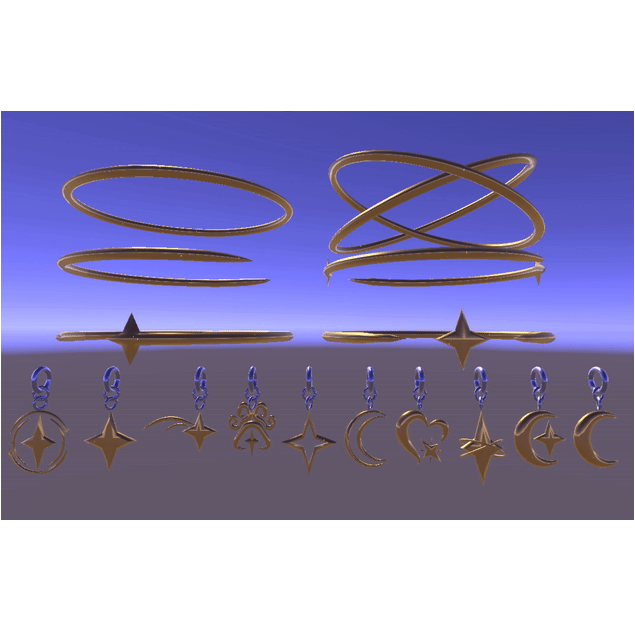 Starry Accessories ✨ Furality Somna Hoops & Earrings 💫 Multi-Avatar Support