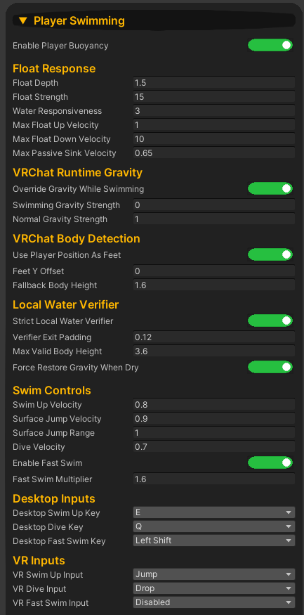 🌊 Water Buoyancy & Player Swim🏊