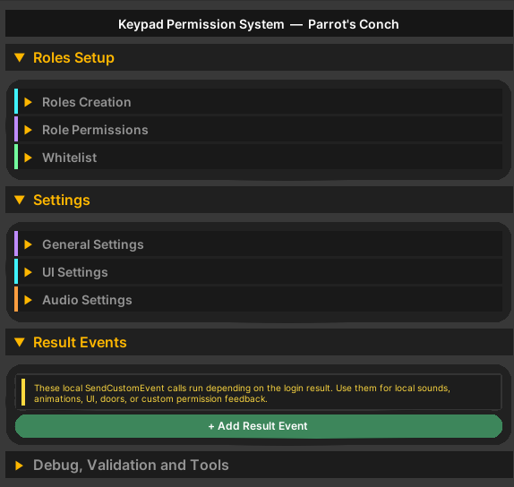 Keypad, Remote Role & Permission System ๐
