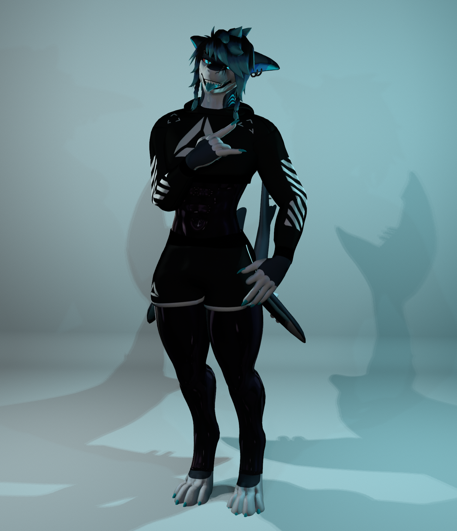 latex crop fit for Shawn the shark