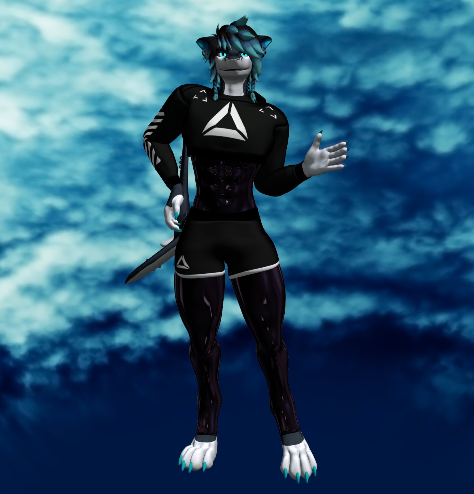 latex crop fit for Shawn the shark