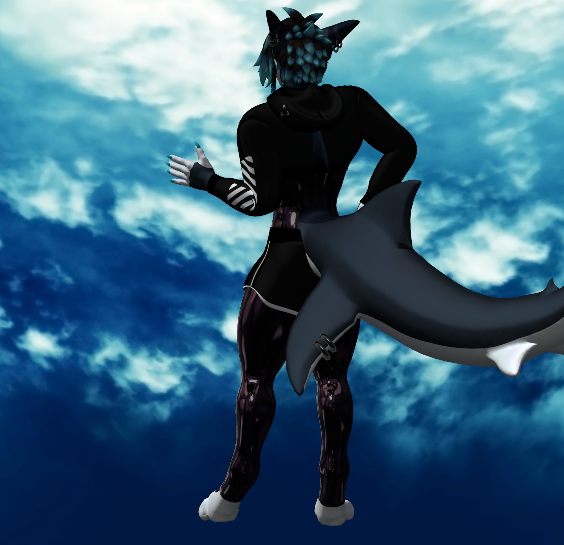 latex crop fit for Shawn the shark