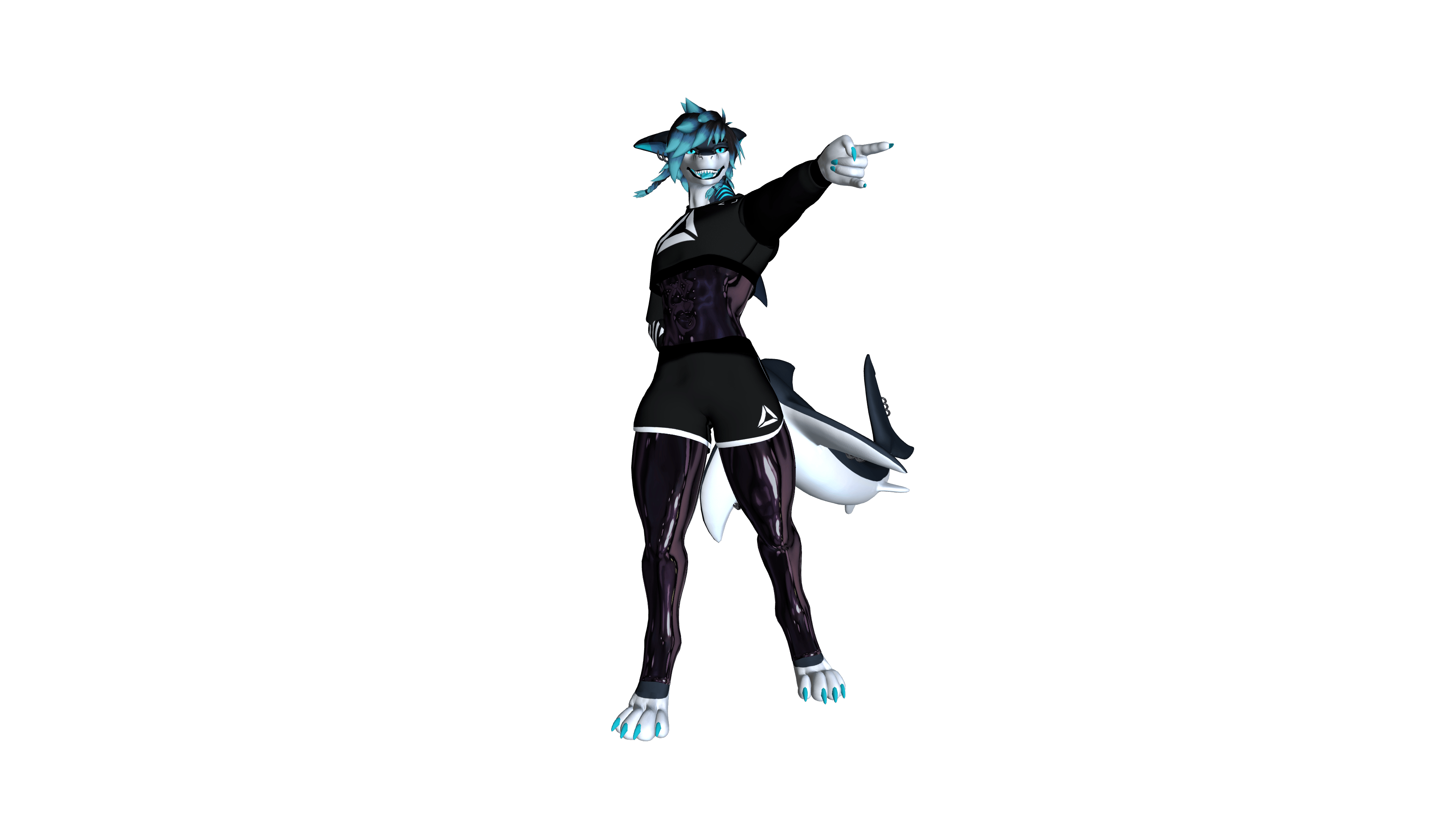 latex crop fit for Shawn the shark
