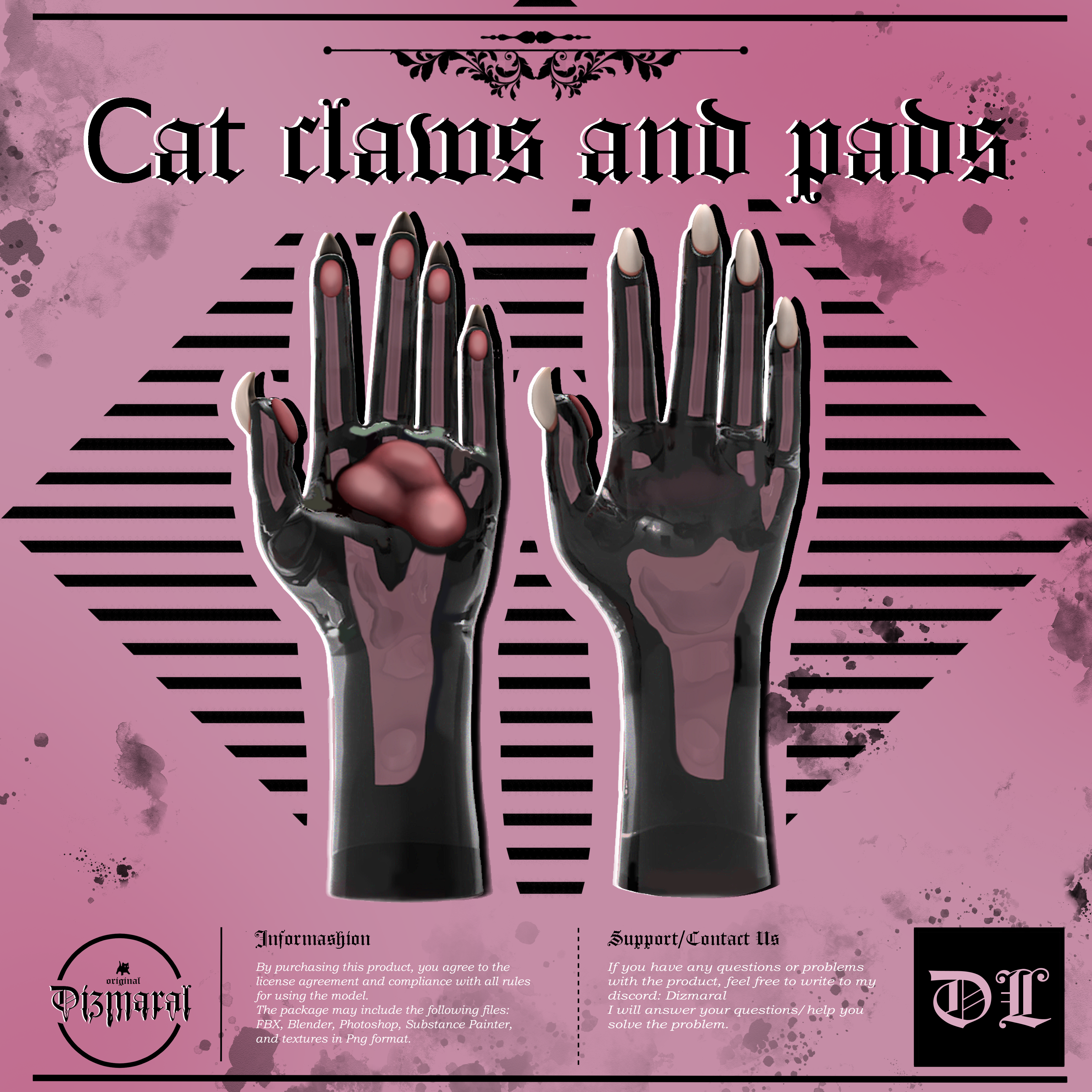 Cat claws and pads (VRChat Asset)