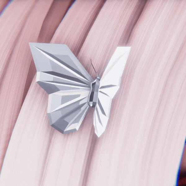 Metallic Butterfly Hairpin | Hair Accessory (VRCFury Install)