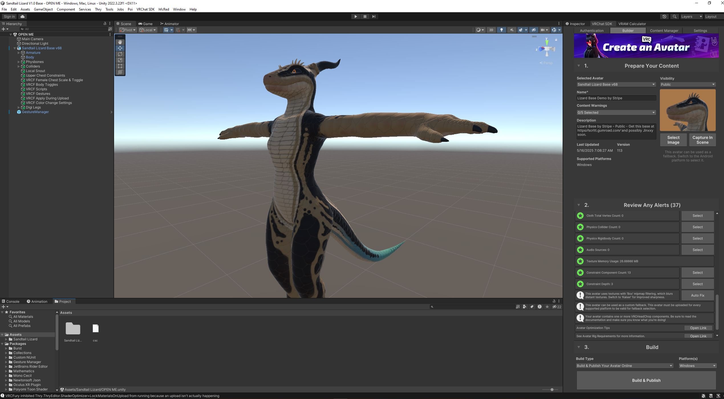 Sandtail Lizard VRC Avatar