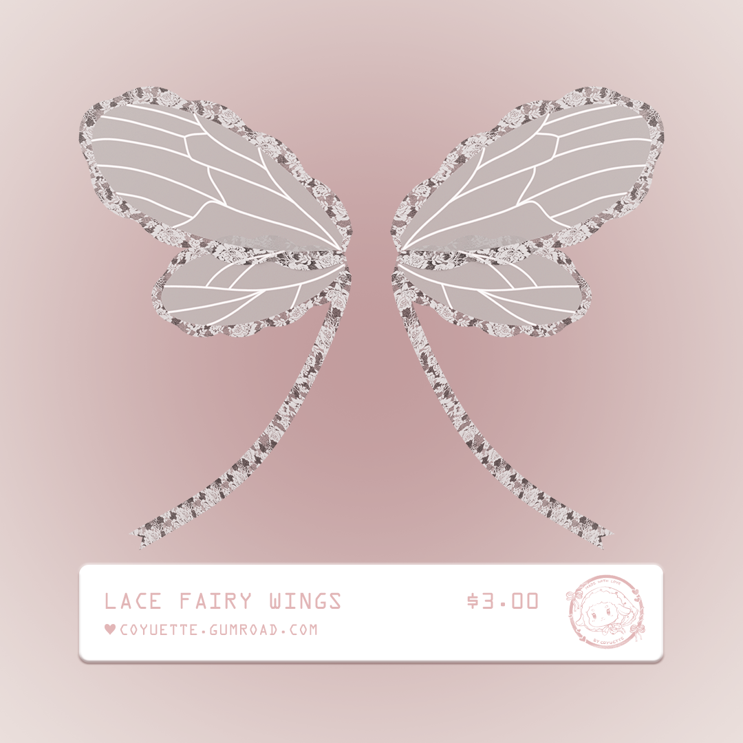 ˗ˏˋ lace fairy wings﹒VRChat asset﹒୨ৎ 