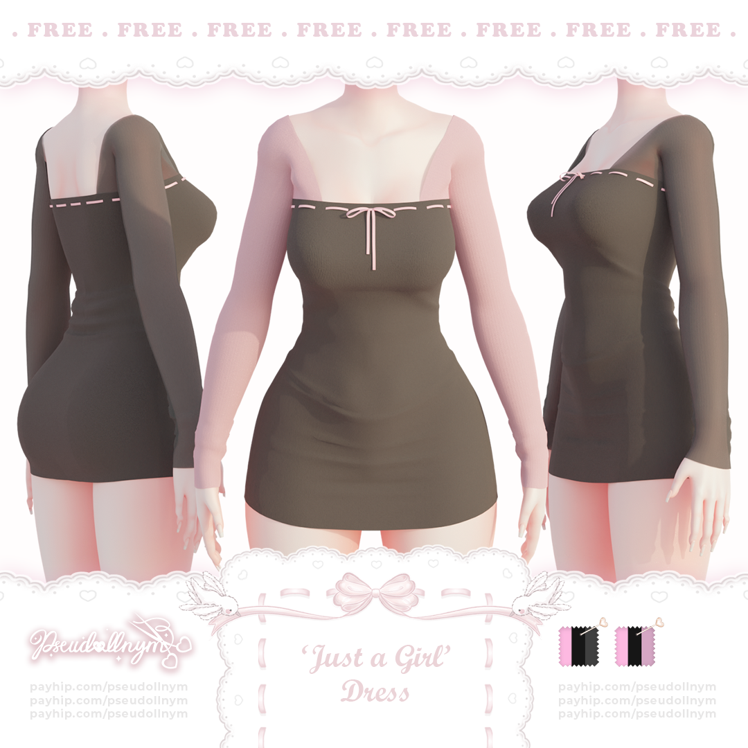 ❛ just a girl ❜ dress ﹒ free VRChat asset