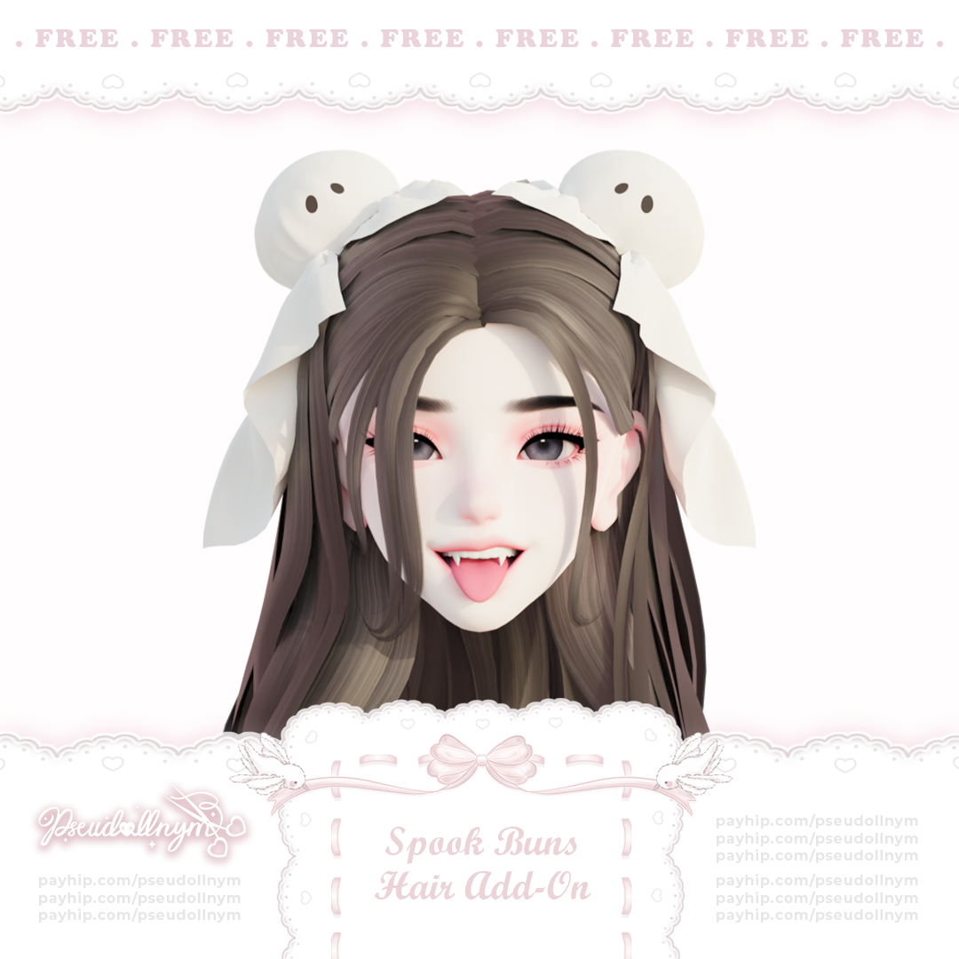 ❛ spook buns ❜ hair add-on ﹒ free VRChat halloween asset