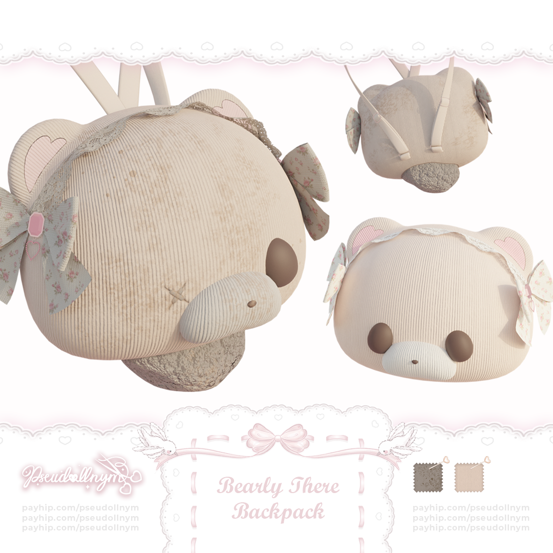 ❛ bearly there ❜ backpack ﹒ VRChat halloween asset