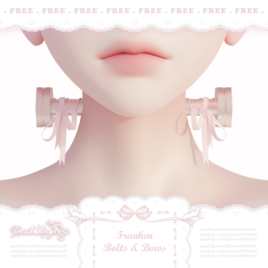❛ franken bolts & bows ❜ neck attachment ﹒ free VRChat halloween asset