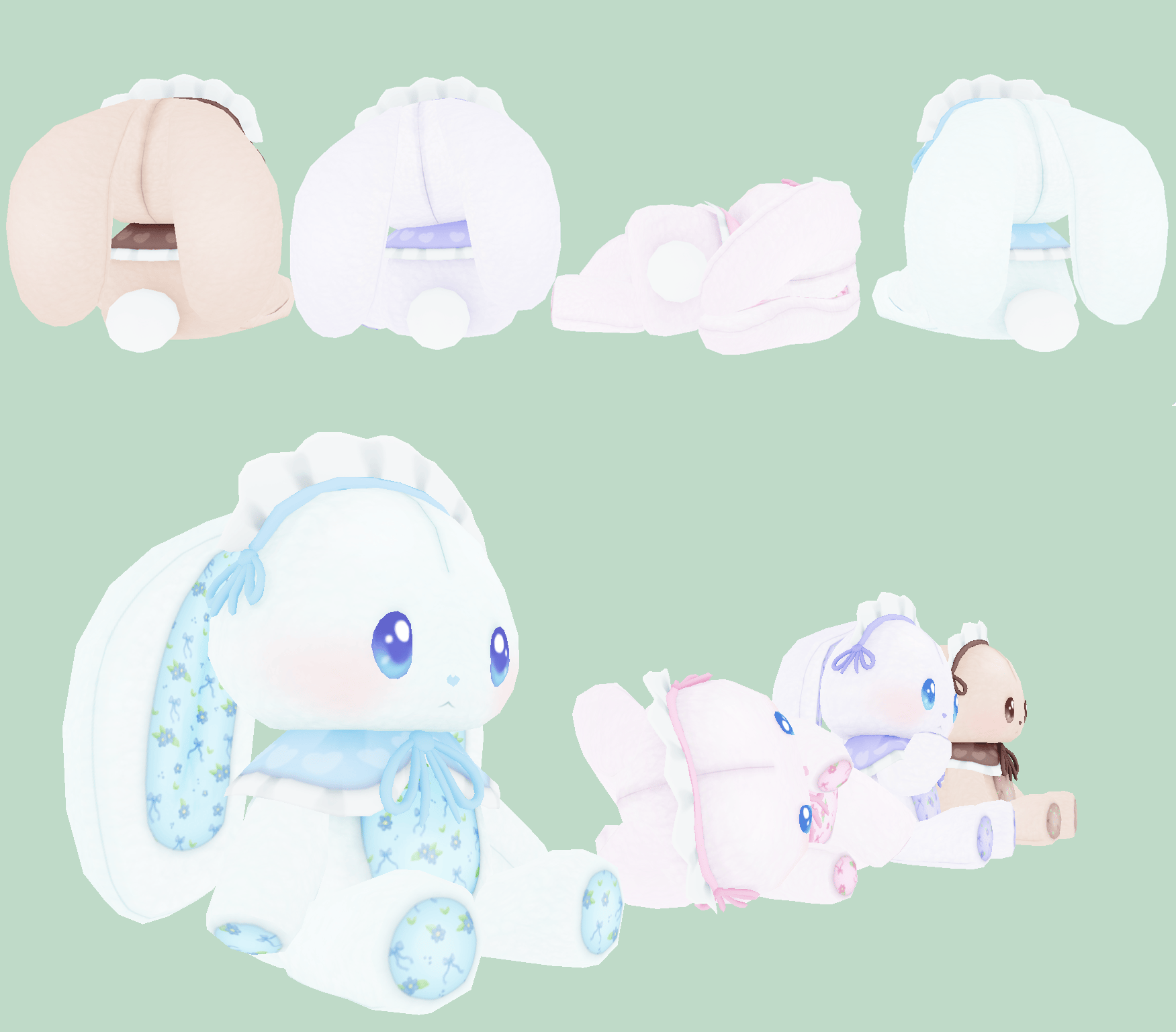 Pastel Bunny Plush Models