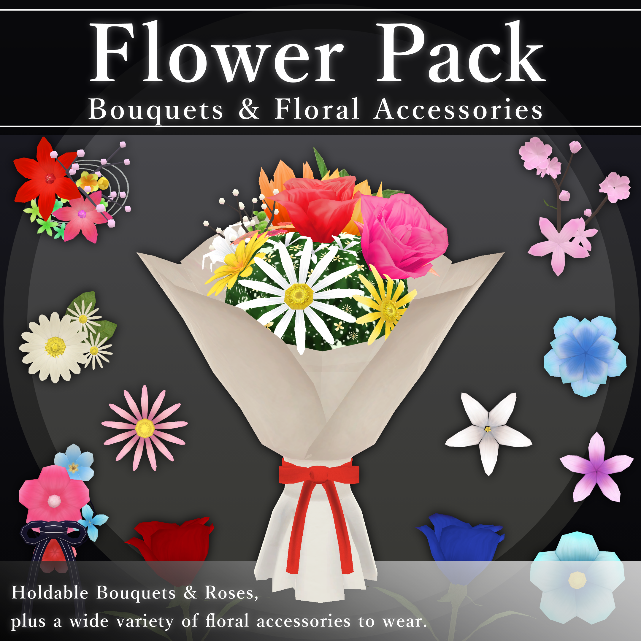 Flower Pack V1.2 | VRChat Flower Prop [MA Ready]