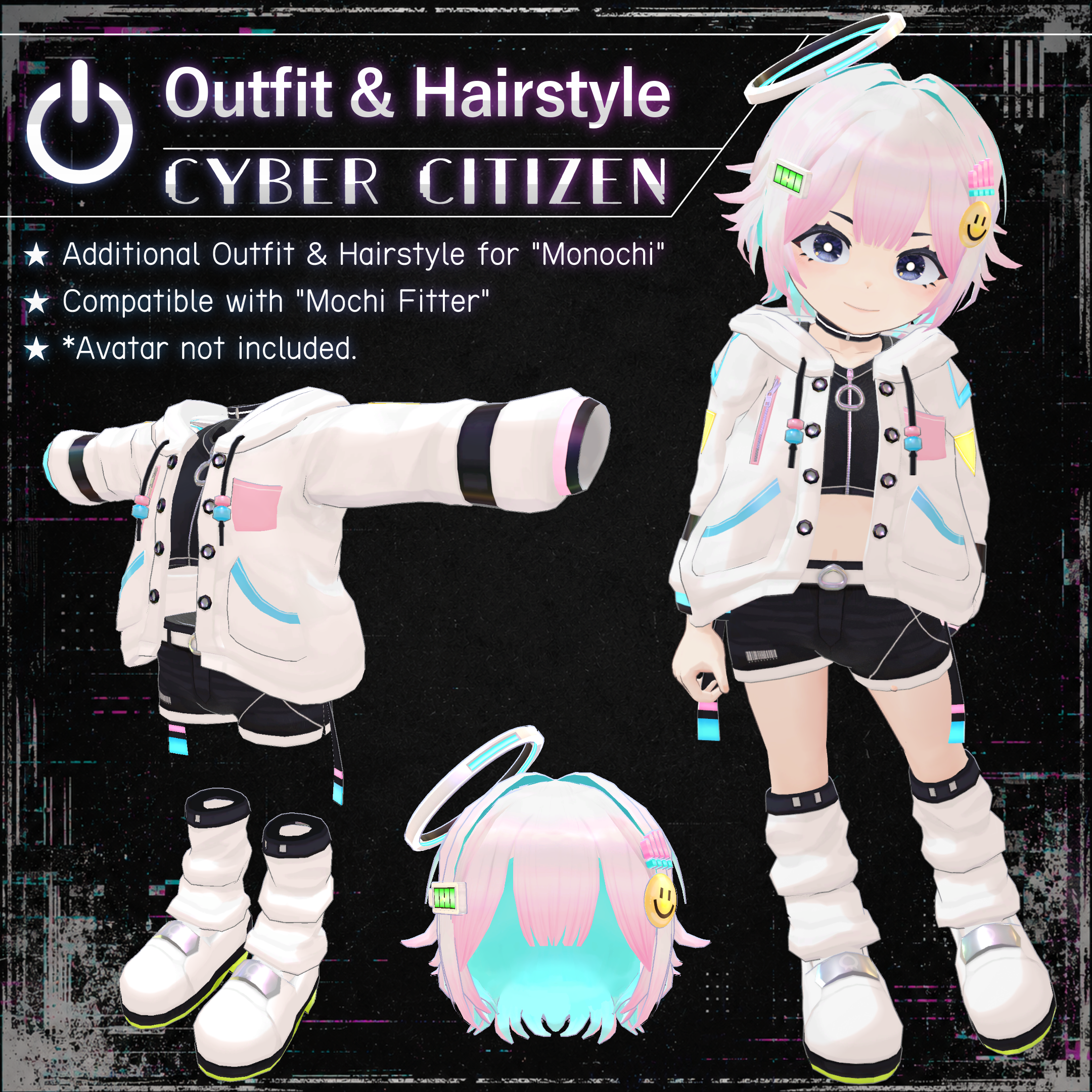 CyberCitizen V1.0 | VRChat Costume & Hairstyle [MA / Mochi Fitter Ready]