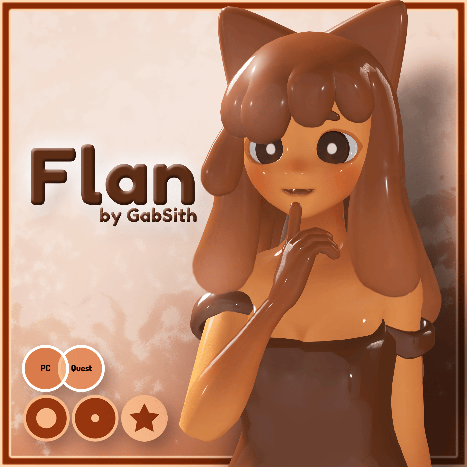 Flan - VRChat Avatar (QuestCompatible, Face Tracking) + Chibi