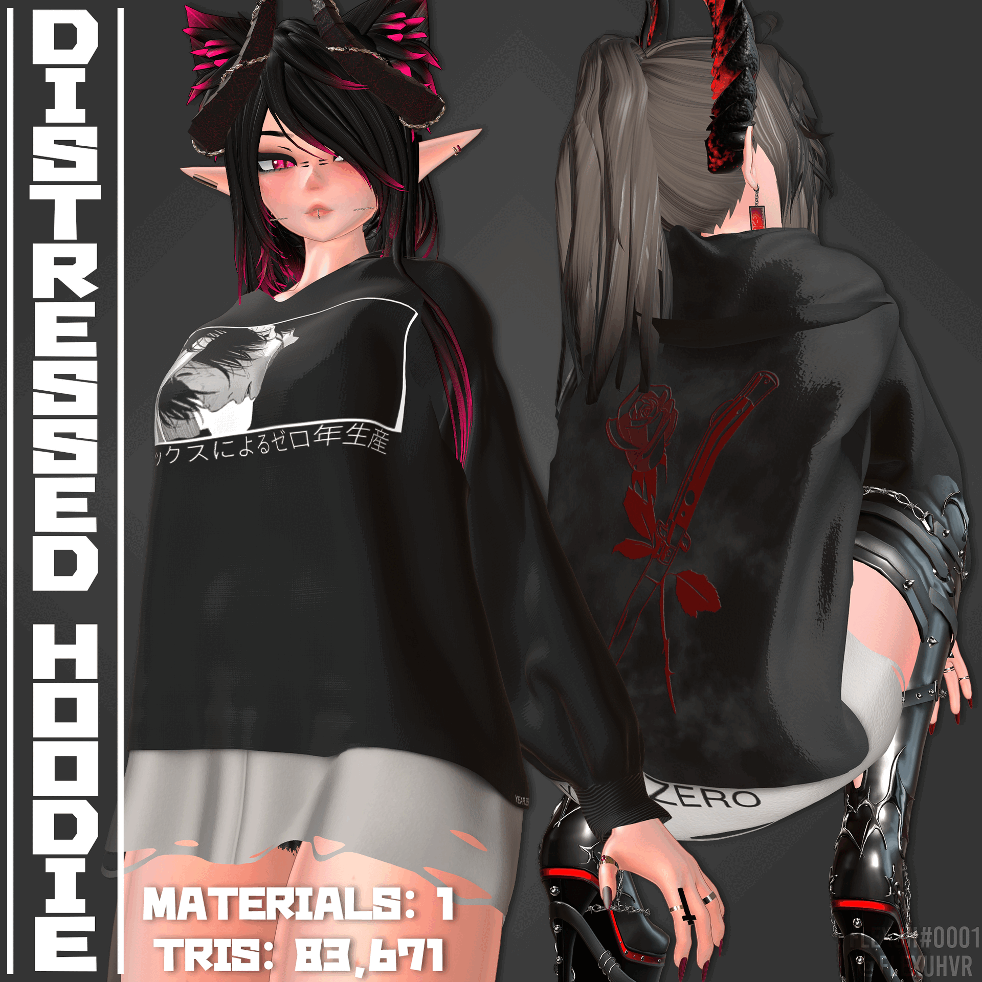 [Multi Base] Distressed Hoodie
