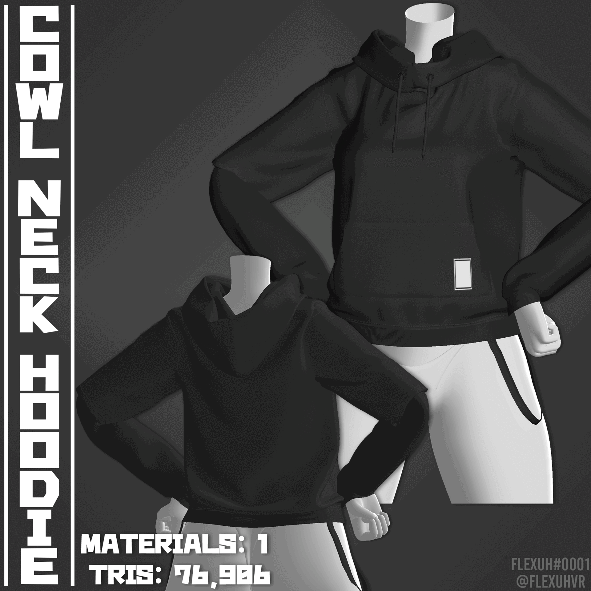 [Multi Base] Cowl Neck Hoodie