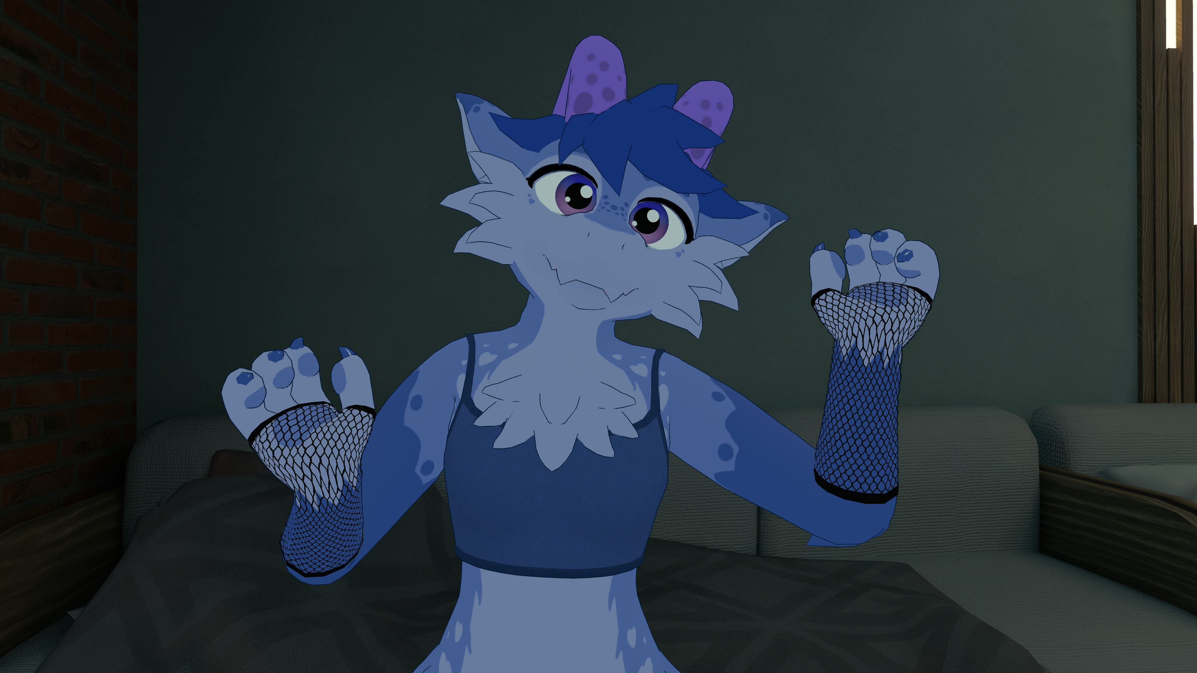 Clothes pack for Kobi - Hoodie, Crop Top, Arm Fishnets - NEW Furality Ultra Textures