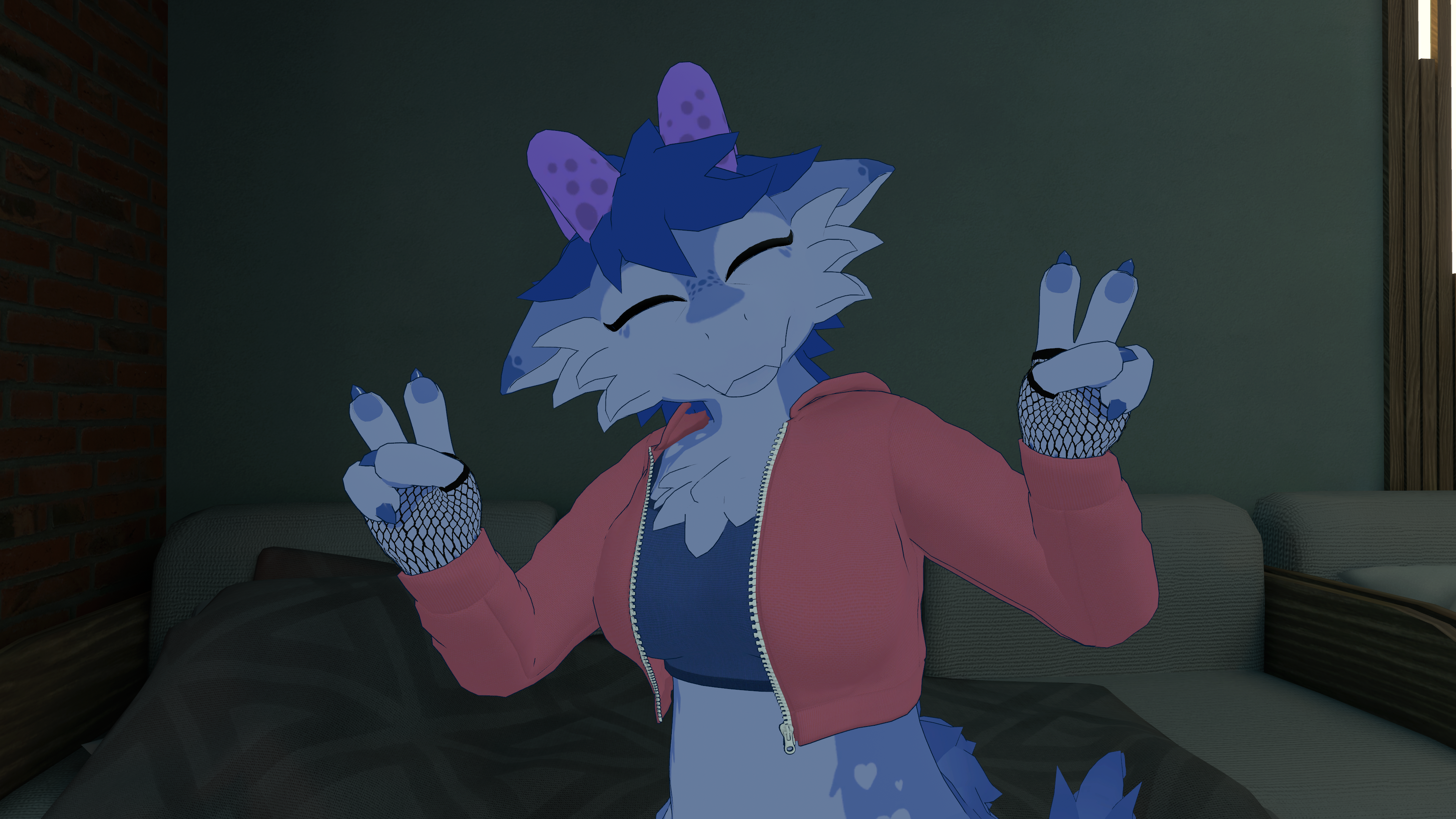 Clothes pack for Kobi - Hoodie, Crop Top, Arm Fishnets - NEW Furality Ultra Textures