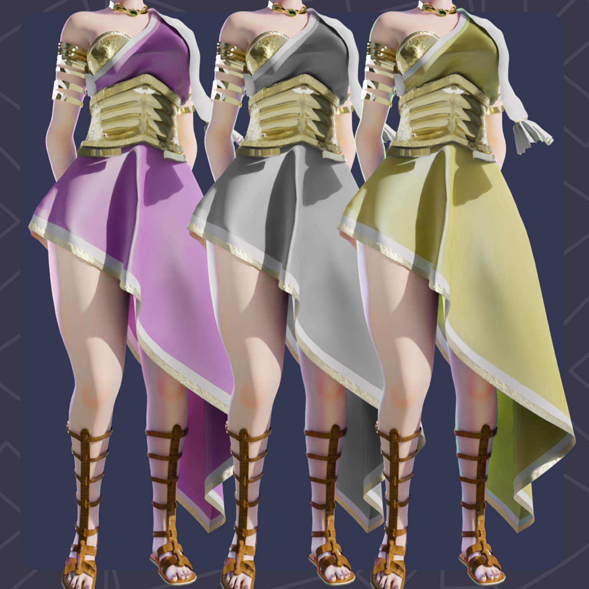 Zoos outfit Greek Dress + Armour fitted for Pandaabear base