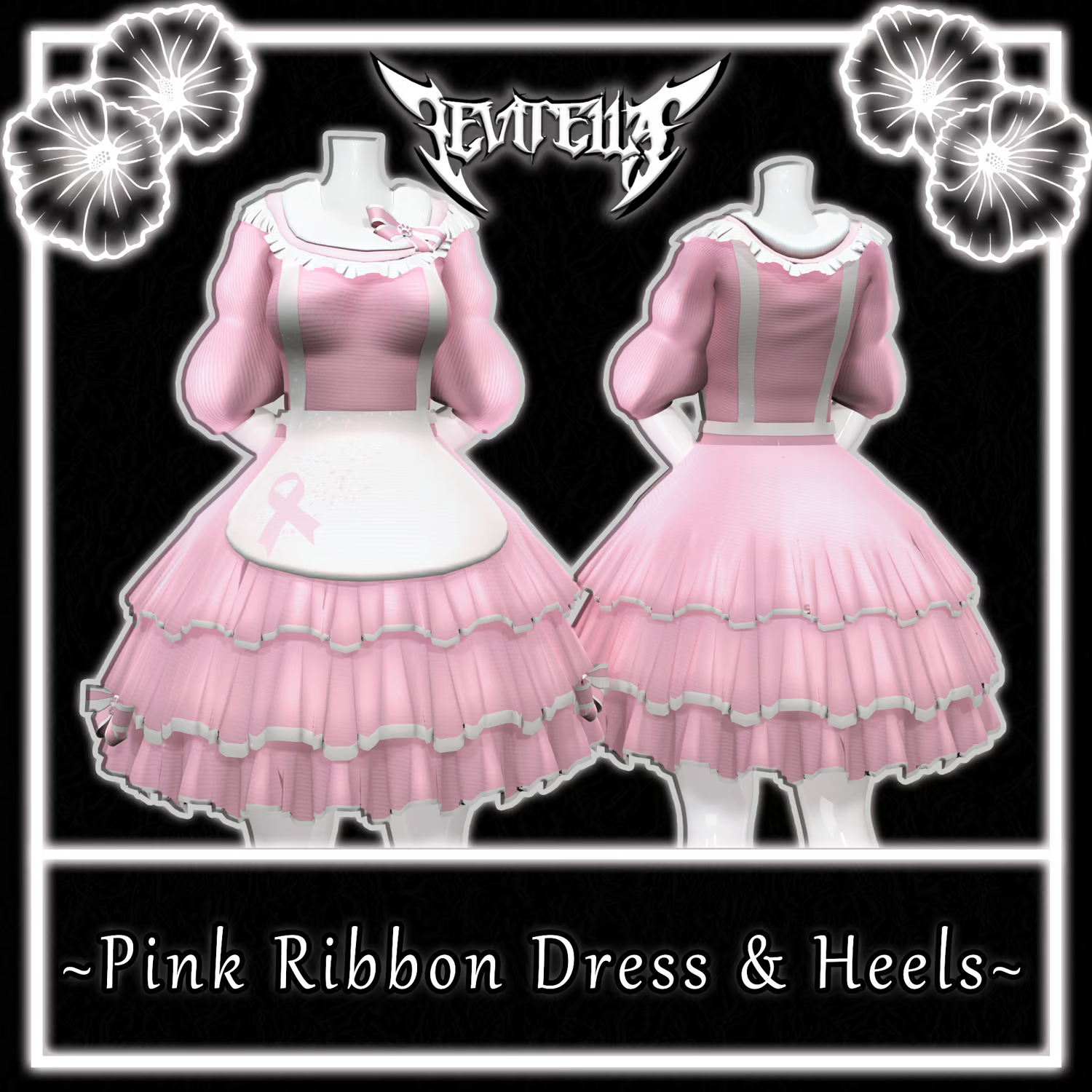 •Pink Ribbon Dress & Heels•