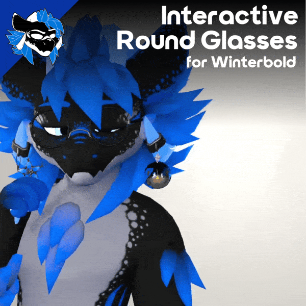Grabbable Round Glasses for Winterbold - Interactive VRChat Avatar Glasses - ItsGuusy