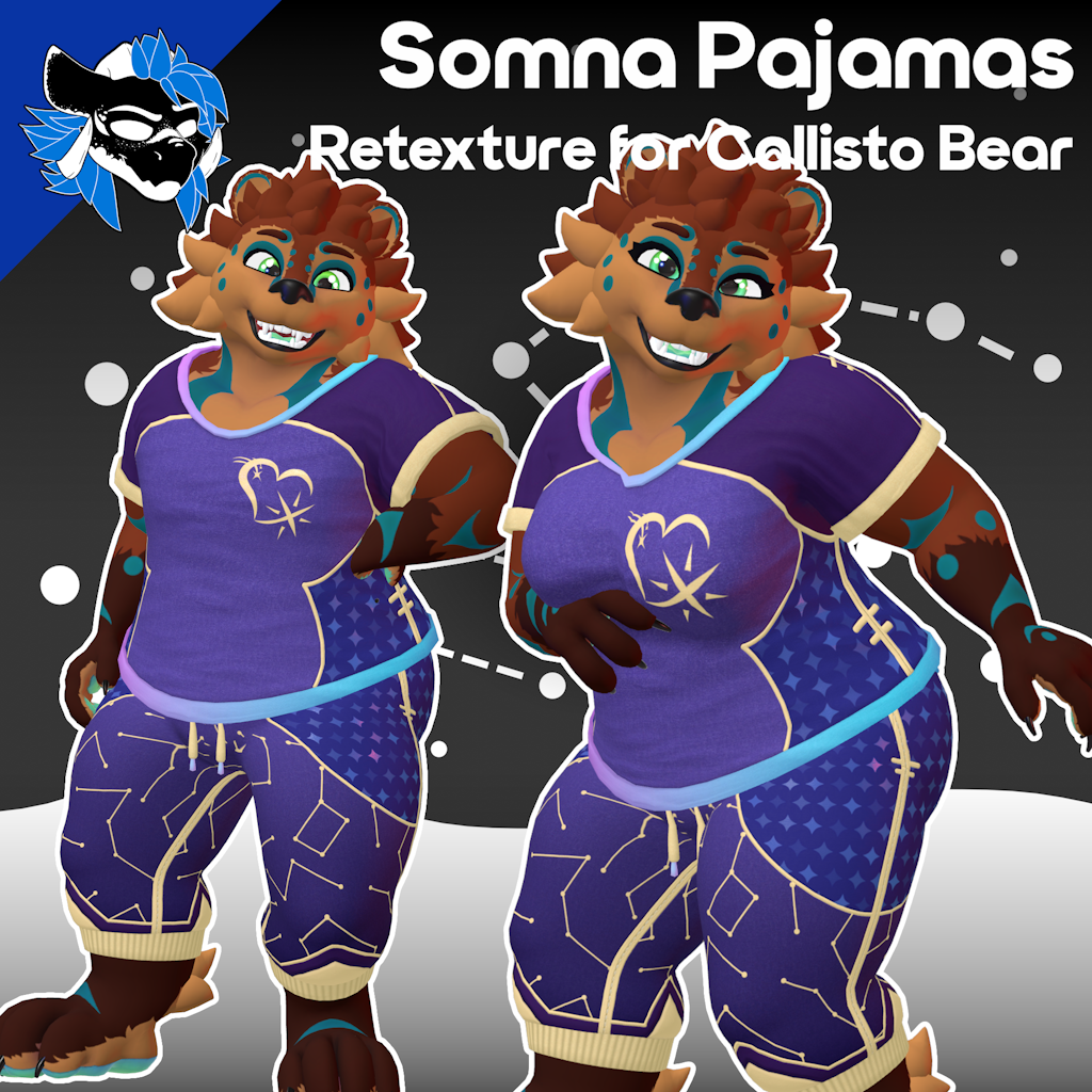 Furality Somna Pajamas Retexture for Callisto Bear - Cozy AudioLink Pajamas Base Clothing Retexture - ItsGuusy