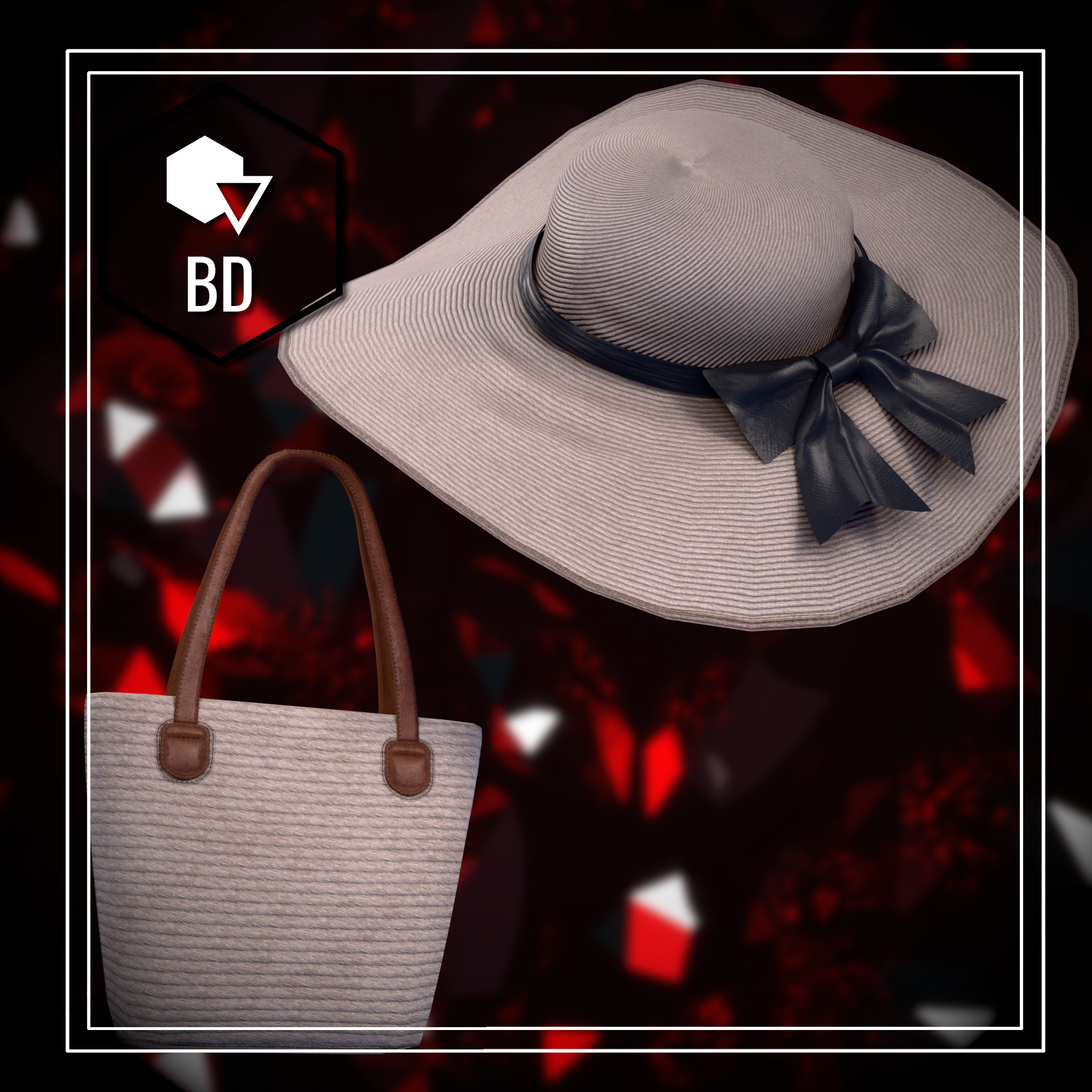 Summer Straw hat and bag