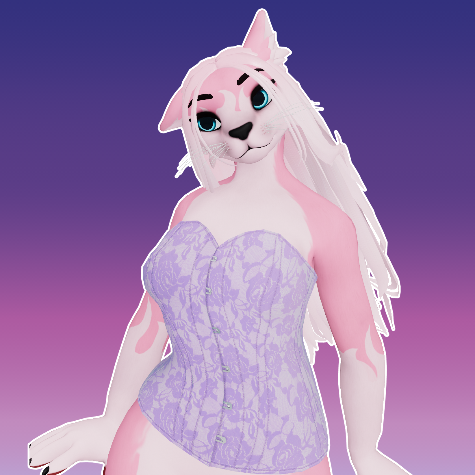 Stylish Overbust Corset - Winterpaw Feline 