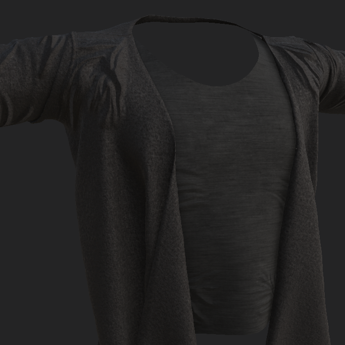 Draped Cardigan w/ Shirt