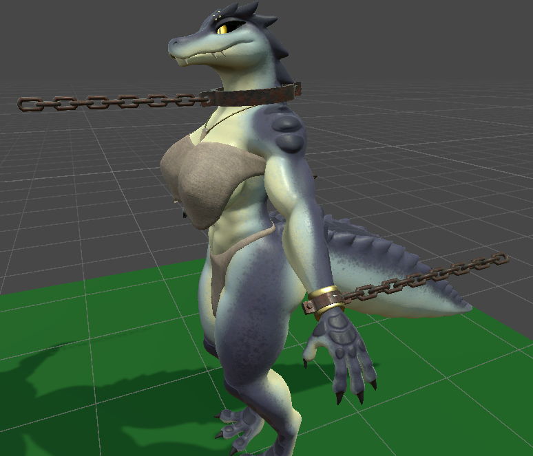 Collar and Chain for VRChat Kroxigor Model