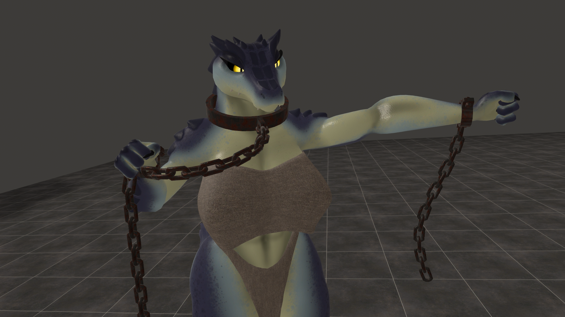 Collar and Chain for VRChat Kroxigor Model