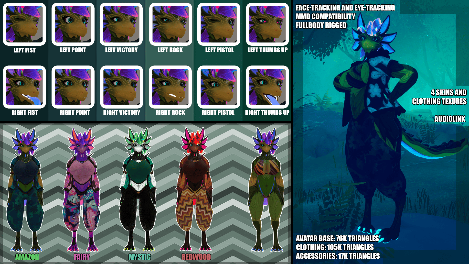 Flora (VRChat Dryad Dragon Avatar Base) PC/Quest