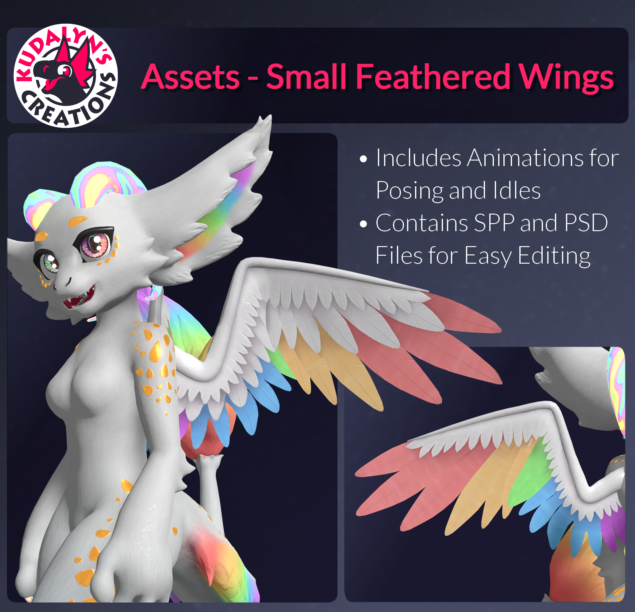 Kuda's Assets - Small Feathered Wings
