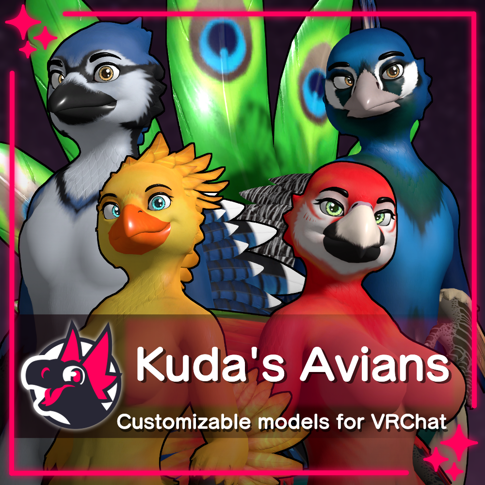 Kuda's Avians - Model and VRC Avatar pack