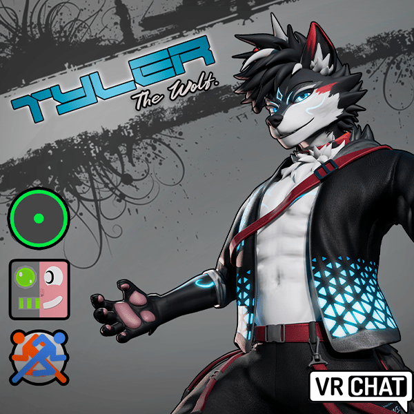 Tyler the Wolf (Vrchat Avatar, Face Tracking and Quest)